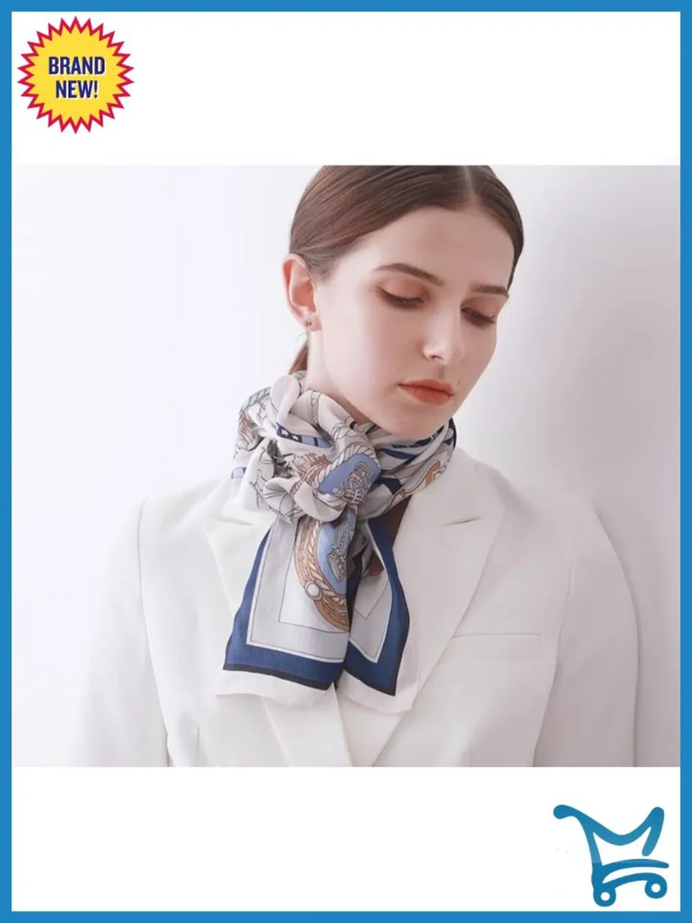 100% Pure Mulberry Silk Large Square Scarf, Lightweight Headwrap